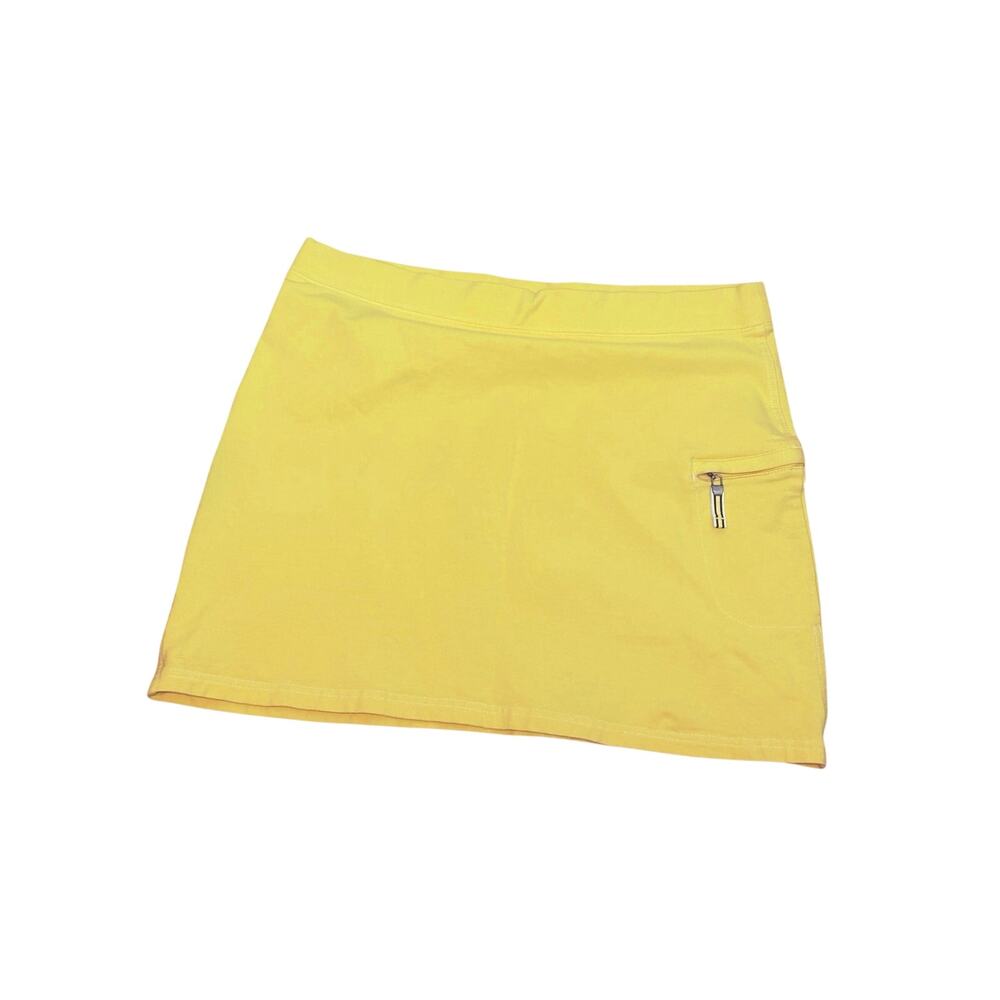 VTG Y2K Ann Taylor LOFT Knit Yellow M Mini Skirt Preppy Retro Casual Tennis